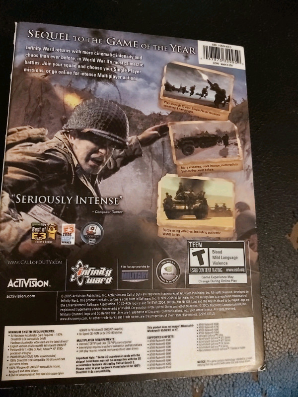 6 CD's  CALL OF DUTY 2  (VIDEO GAME) in PC Games in Markham / York Region - Image 2