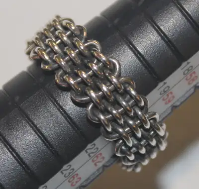 Tiffany Somerset Style Oxidized Mesh Ring in 925 Sterling Silver, View more