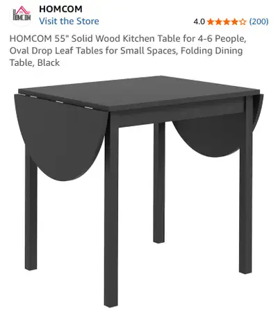 Solid Wood Kitchen Table for 4-6 People, Oval Drop Leaf Table, View more