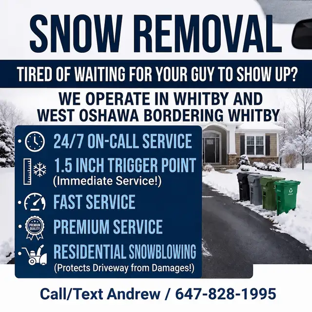 Snow Removal / Whitby & Oshawa in Snow Removal & Property Maintenance in Oshawa / Durham Region - Image 2