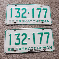 Saskatchewan 1966 plates 