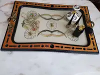 Vintage Wooden Vanity/Serving Tray with Embroidery Work
