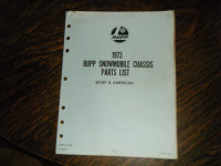Rupp 1973 Sport and American Snowmobile Chassis Parts List