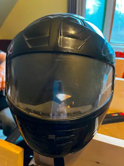 Motorcycle Helmet For Sale Size small. Black in colour. Good condition. Asking $45.00 Phone 705-877-...