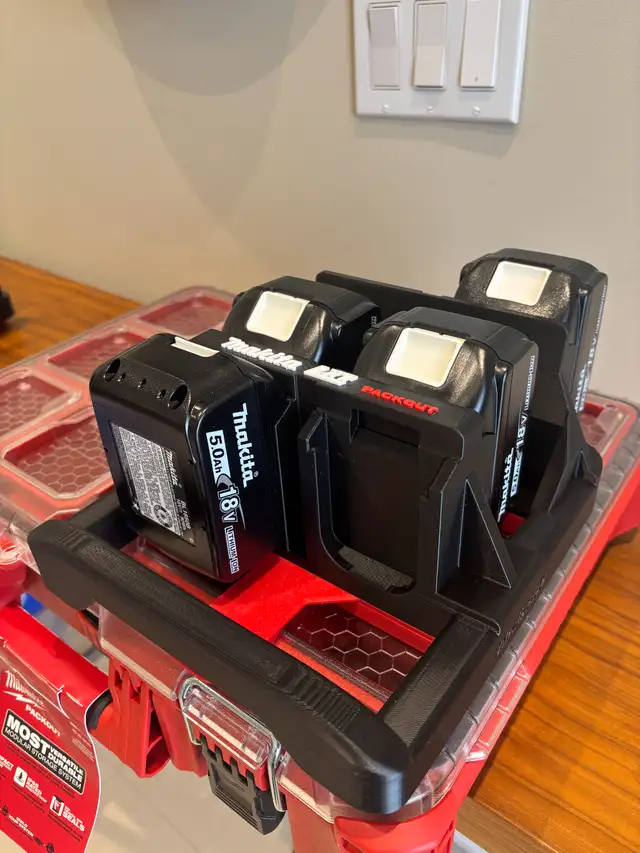 Packout Holder Caddy Carrier for 6x Makita LXT 18V Batteries in Power Tools in Markham / York Region - Image 3