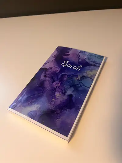 Personalized Lined Notebook (Sarah) – Purple/Blue Cover, View more