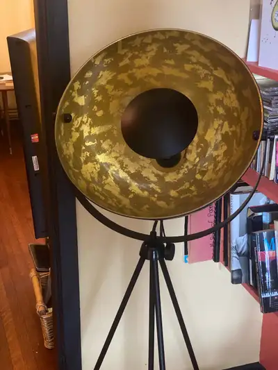Modern Industrial Tripod Dish Floor Lamp, View more