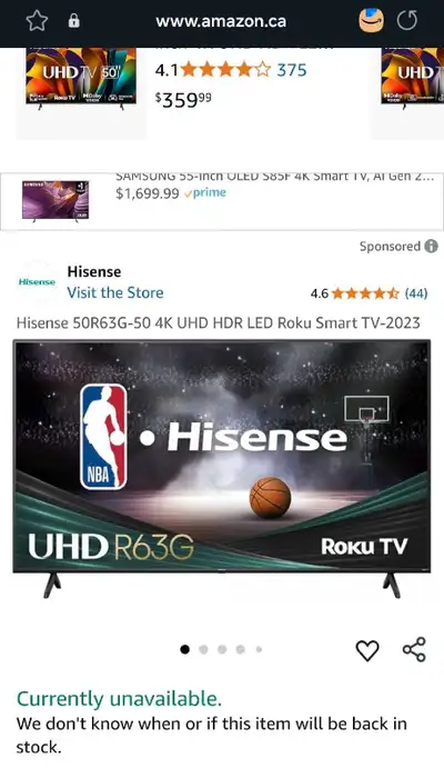 ON SALE! 50" & 58" HISENSE 4K ROKU SMART TV!! FROM $290, View more
