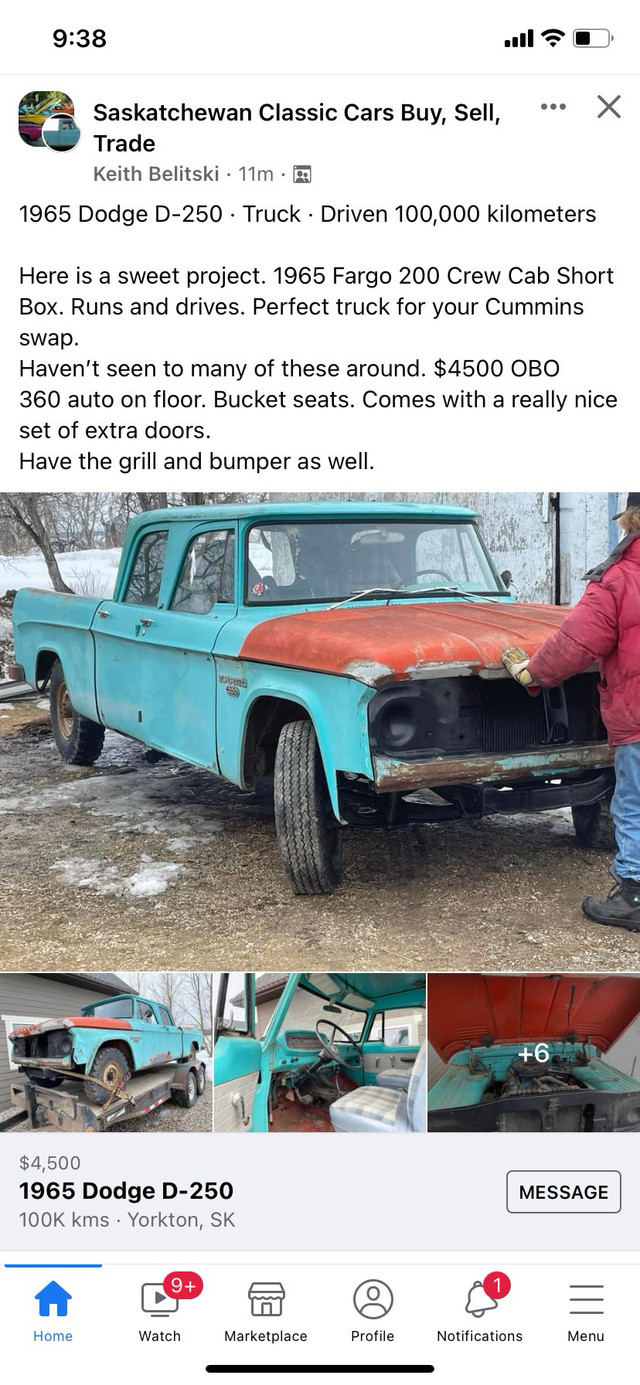 Wanted 61-71 dodge/fargo crew cab in Classic Cars in Saskatoon - Image 2