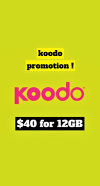 *$ Koodo PLAN+UNLIMITED Call+TXT+1000LD+4 CALL FEATURE