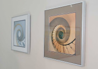 Spiral staircase photography double matted & framed