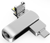 USB Flash Drive Photo Stick for iPhone 512GB, Metal 4 in 1 USB 