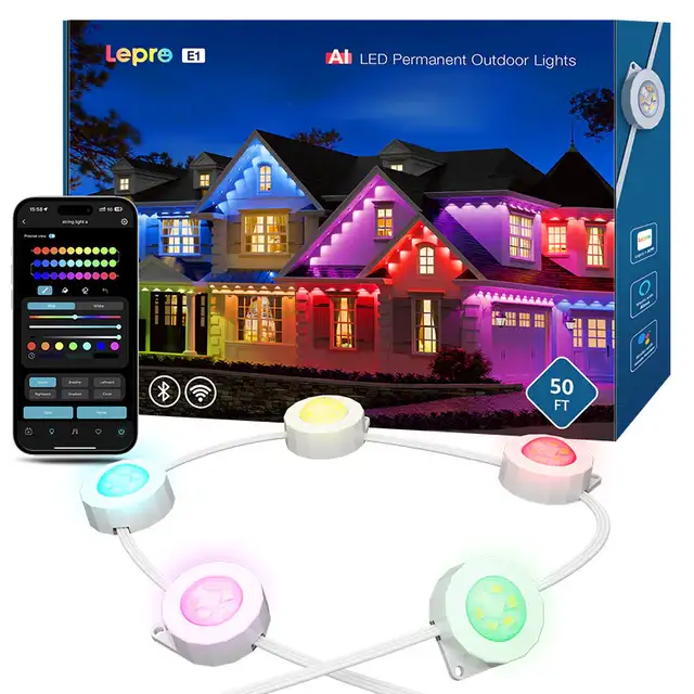 Lepro E1 AI Permanent Outdoor Lights APP Control, 50ft