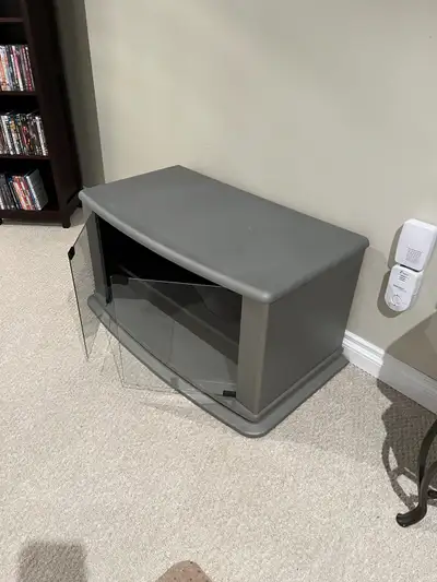 Swivel TV stand A1 condition, metallic gray in colour, View more