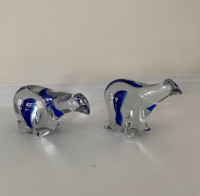 Crystal Glass Polar Bears