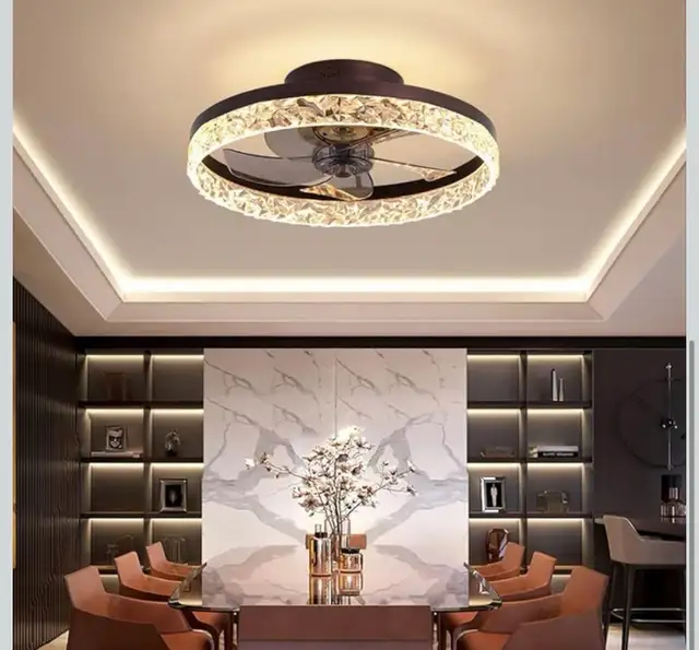 Pendant Lamps for Bedroom 30W LED Ceiling Fan Light Crystal in Indoor Lighting & Fans in Kitchener / Waterloo - Image 6