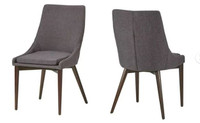Mid-Century Modern Linen Side Chair - Set of 2
