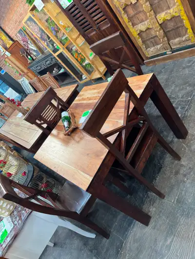 ✅Belles chaises acacia, chaises d’Inde, chaises de cuisine, View more