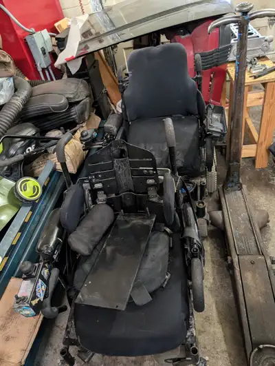 Two electric wheelchairs. Both need batteries and tlc Comes with assortment of accessories. $200 for...