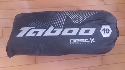 Kite Taboo Best 10 avec sac de transport, kit de réparation et pompe (déplié une seule fois, pour in...