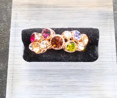 Multi-coloured 18k Gold-Plated Gem Stone Ring, View more