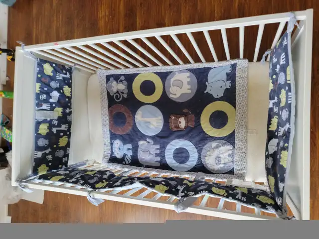 IKEA SOLGUL Crib with mattresses, blank and side cushion. in Cribs in Mississauga / Peel Region - Image 8