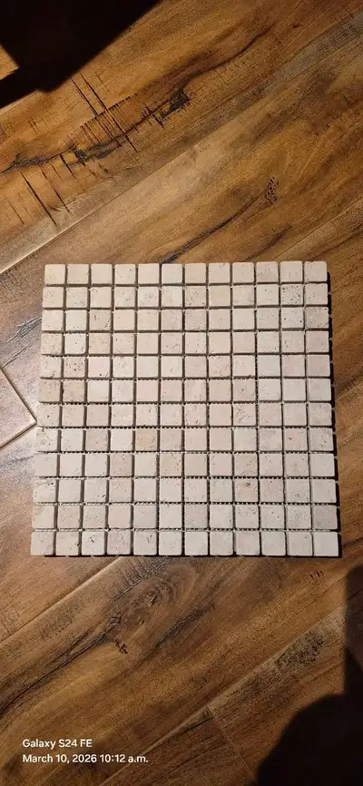 THREE  SQUARE  FEET  OF  TRAVERTINE  TILE, View more