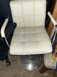 White Adjustable Salon Chairs