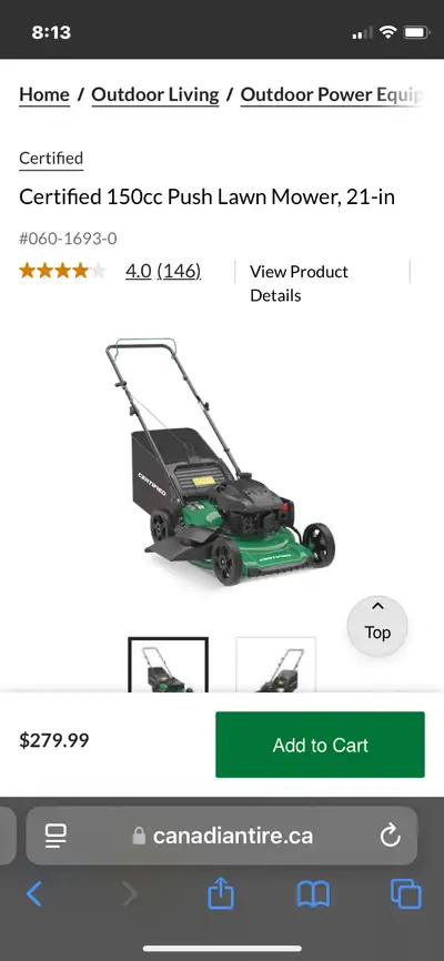 Lawnmower used once, View more