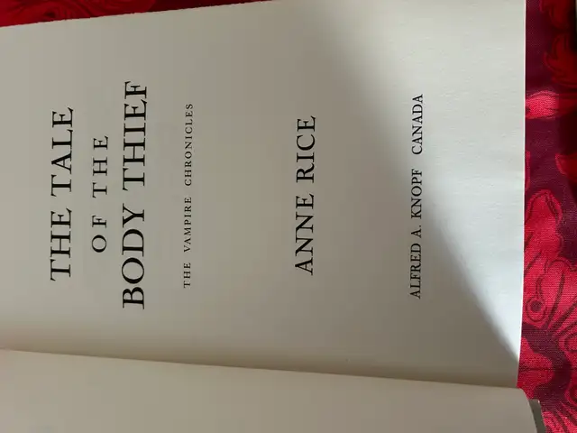 Anne Rice - The Tale of the Body Thief in Fiction in City of Toronto - Image 7