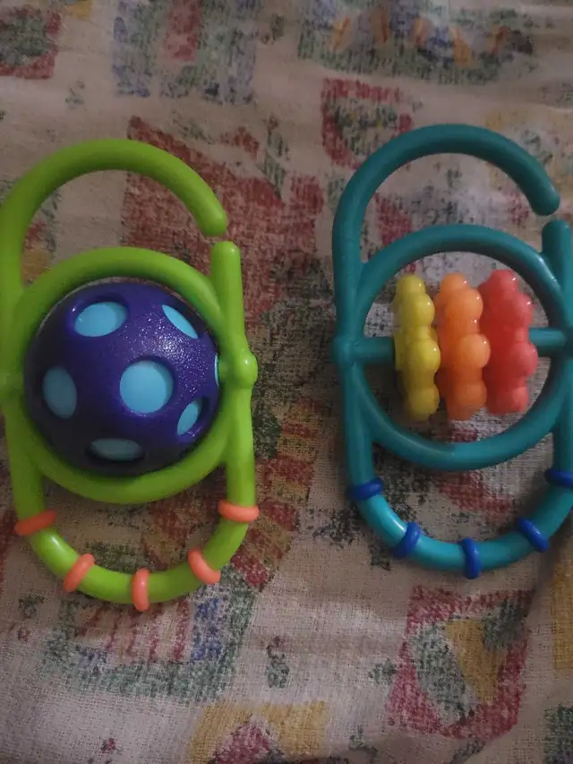 Sassy Linky Links rattles designed for infants.