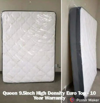 New 10” Queen   Spring Mattress With BoxSpring