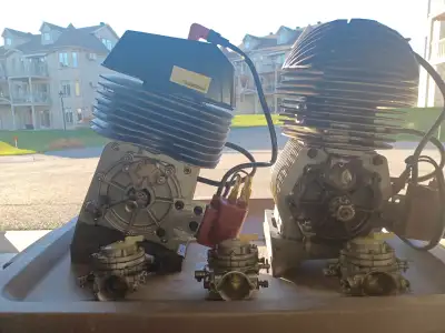 2 moteurs de Go Kart (Karting) 100cc, direct drive avec carburateurs.