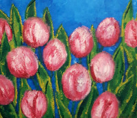 Original Oil Painting - Spring Tulips