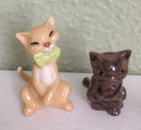 2-1980s Hagen Renaker Miniature Cat Figurines