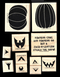 Stampin UP! wooden stamp set Jack-O-Lantern Fun