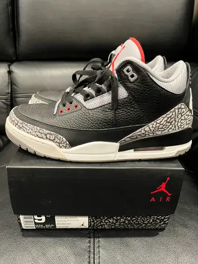 Air Jordan 3 Retro • Black Cement (2018) • Size 9.5, View more