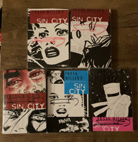 FRANK MILLER SIGNED  SIN CITY COMIC TRADE PAPERBACKS WITH C.O.A.