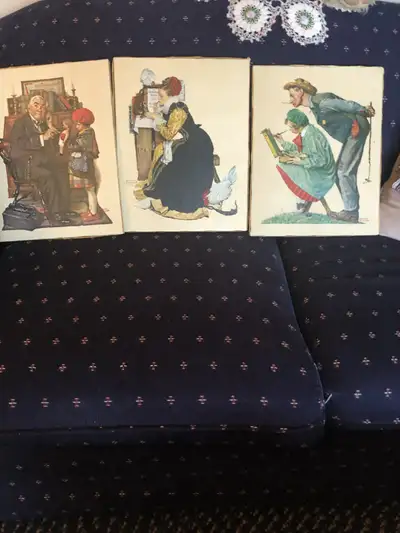3 NORMAN ROACKWELL PRINTS ON CANVAS, ALL 3 FOR $20, View more