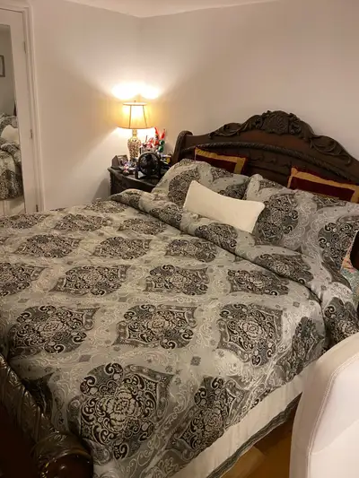 SOLID KING Wooden bed WITH NIGHTSTAND, View more