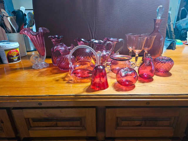 Cranberry glass...mother's day presents for the rest of her life in Arts & Collectibles in Kingston