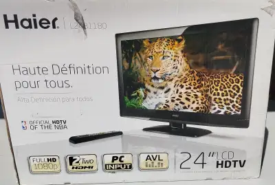 Get ready to bring some screen magic into your life with this Haier 24" LCD HDTV, boasting Full HD 1...