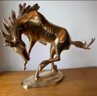 Large Midcentury Brass Bucking Horse Stallion