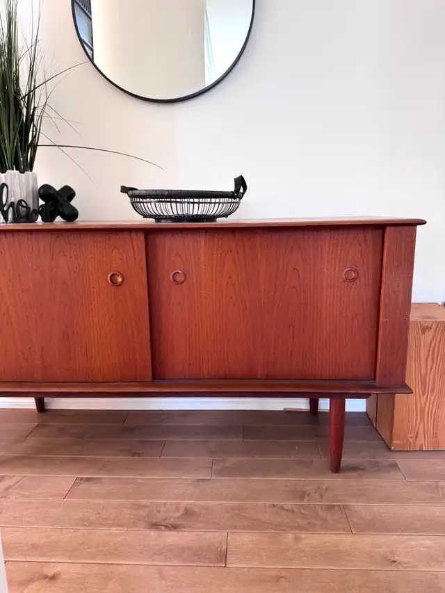 Mid Century Modern Teak Sideboard – Scandinavian Danish Style in Hutches & Display Cabinets in City of Toronto - Image 3