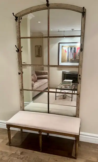 Antique Mirror heart rack and Bench, View more