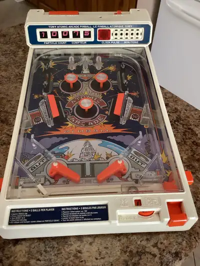 Vintage Tomy 1979 Atomic Arcade Electronic Pinball Machine Works, View more
