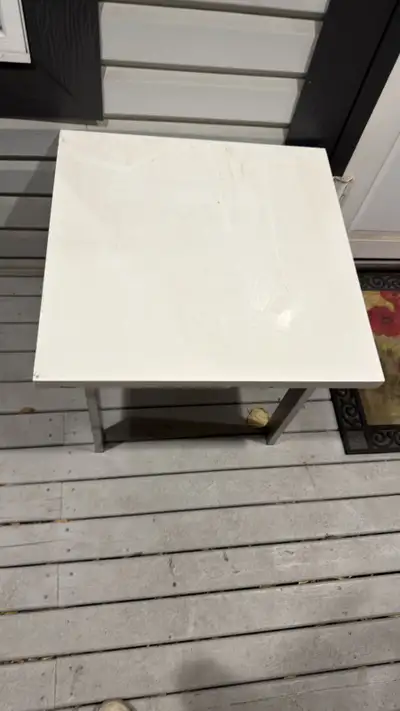 White Modern Coffee Table with Metal Legs, View more