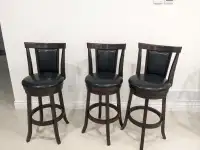 3 cushioned swivel barstools - home bar furniture