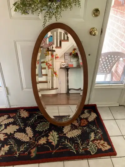 Oval Wood Framed Mirror, View more