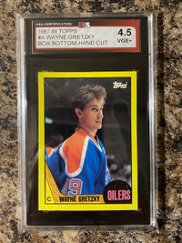 1987 Wayne Gretzky Topps Hand Cut Box Bottom KSA 4.5 Centered !!